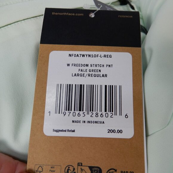 THE NORTH FACE Freedom Stretch Snow Ski Pants Size L Pale Green NEW $200 - Picture 7 of 11